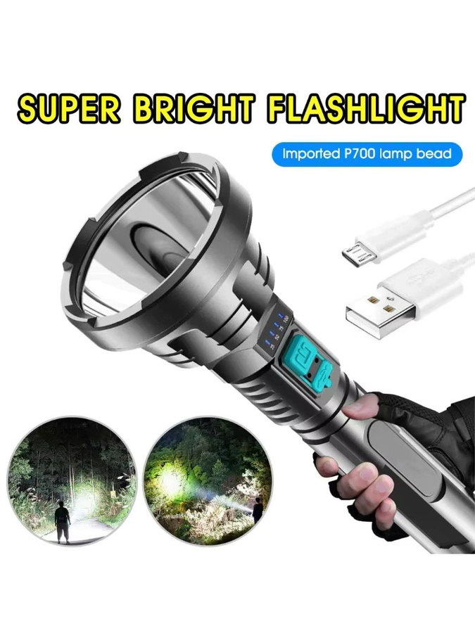 ESMARTER LED-Taschenlampe in Schwarz mit USB-Aufladung und Batterieanzeige - Bild 6