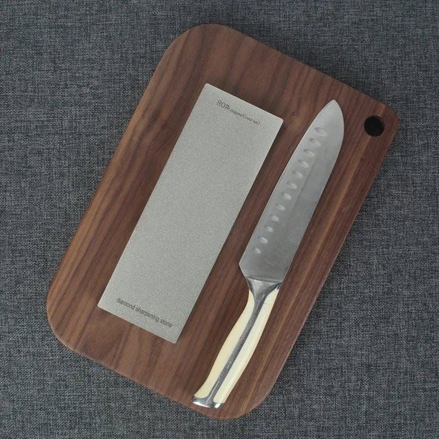 RSCHEF Diamant-Schleifstein Set mit verschiedenen Körnungen 240 400 600 1000 Grit in Grau, rutschfester Messerschärfer mit harter Basis, B/T/H: 23 x 8 x 8 cm - Bild 1