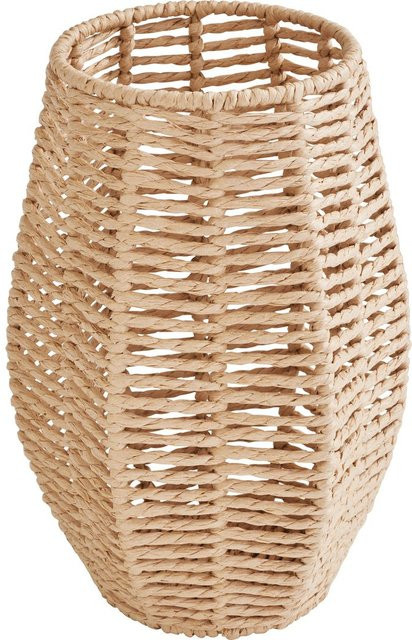 VBS Vase gewoben in Beige im Boho-Stil, Durchmesser: 17,0 cm, Höhe: 25,0 cm - Bild 1