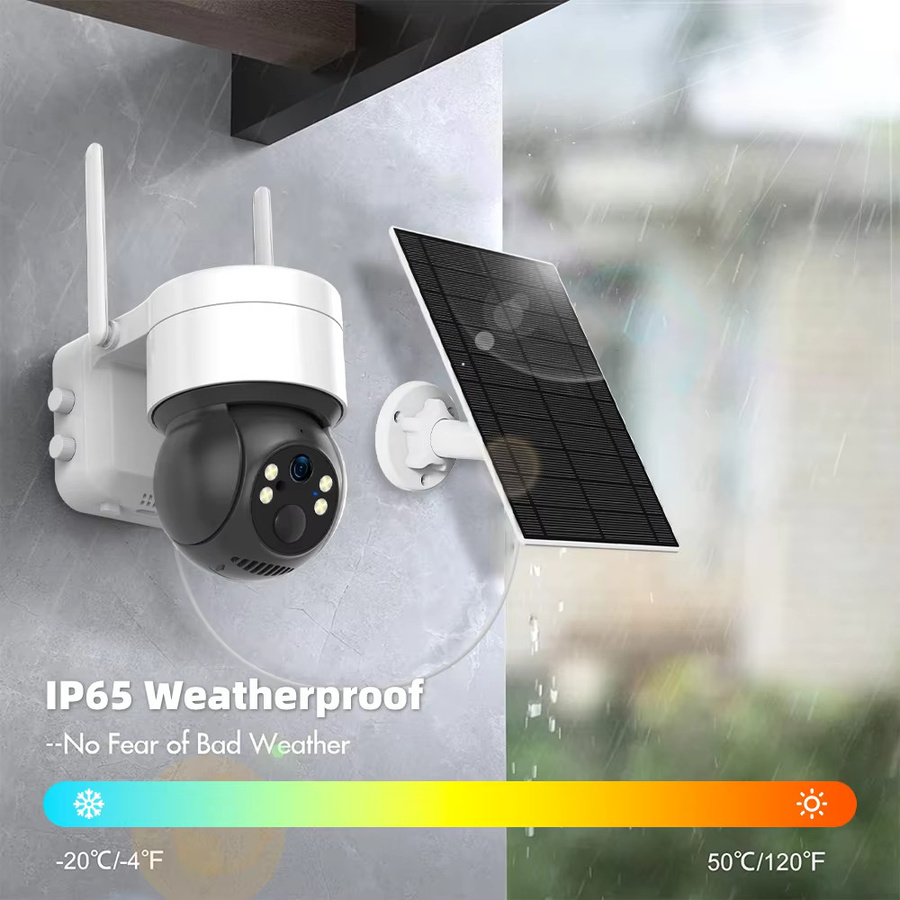 Tuya Smart Solar WiFi Überwachungskamera mit 3MP Auflösung, PTZ Outdoor Sicherheitstext mit Motion Tracking, PIR Sensor und Nachtsicht in Weiß - Bild 6