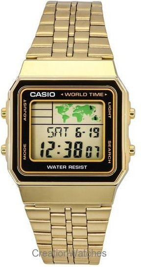 Casio Digitaluhr, Edelstahl, Quarz, Herren, beige - Bild 1