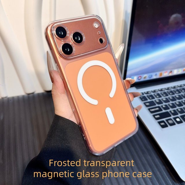 SUNWARD MagSafe Handyhülle aus mattiertem transparentem Glas für iPhone 16 15 14 13 12 Pro Max Plus und iPhone 17 mit kabelloser Ladefunktion - Bild 1