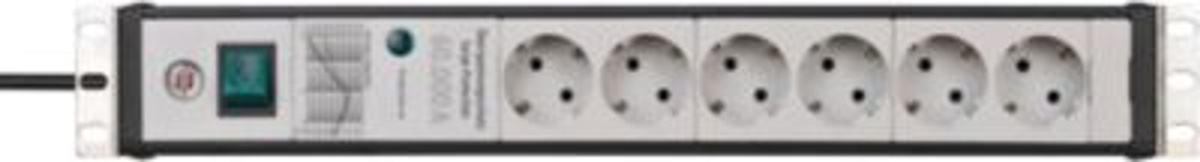 Brennenstuhl Premium-Line 6-fach Steckdosenleiste mit Überspannungsschutz im 19 Zoll Format aus Aluminium in Schwarz und Grau - Bild 4