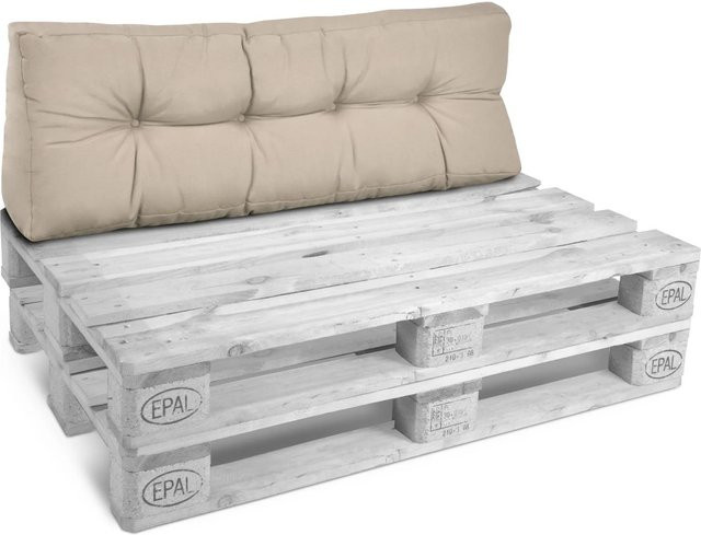 Beautissu ECO Style Palettenkissen Rücken in Beige, B/T/H: 120 x 40 x 10 cm - Bild 1