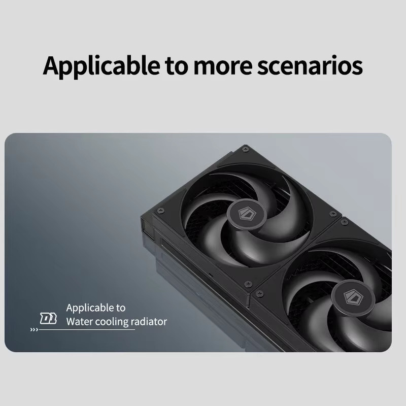 ID-COOLING AS 140 PWM PC-Gehäuselüfter mit Silent Design und 5 Blättern in Schwarz oder Weiß, Höhe: 14 cm - Bild 4