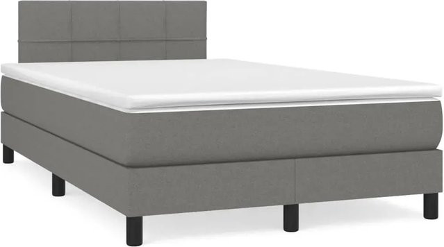 vidaXL Boxspringbett mit Matratze Hybrid-Design in Dunkelgrau, B/T: 120 x 200 cm - Bild 1