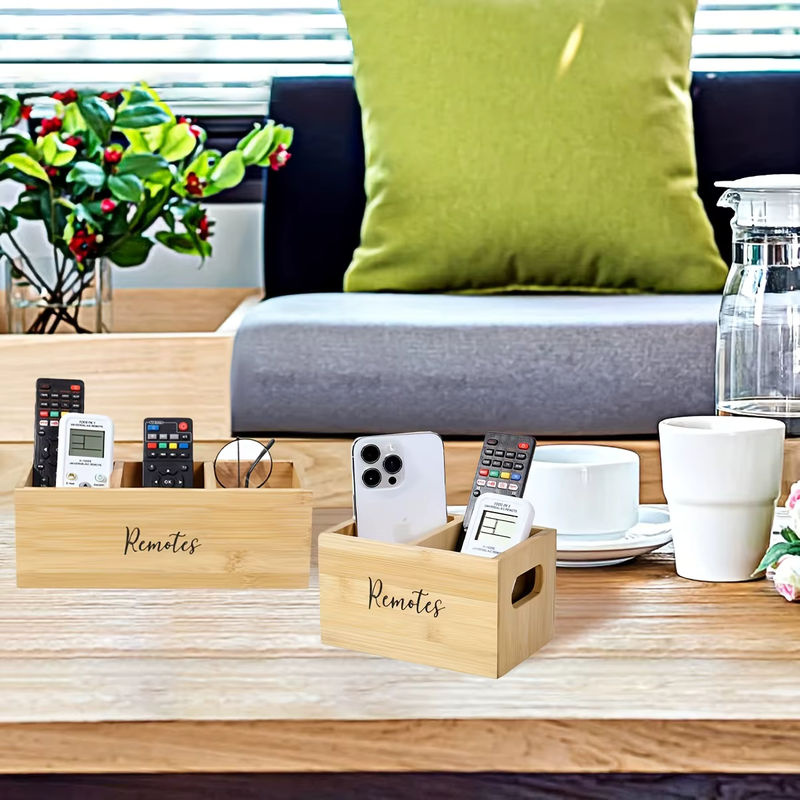 Rustikaler Fernbedienungshalter aus Holz in Braun als Aufbewahrungsbox im Landhausstil - Bild 4