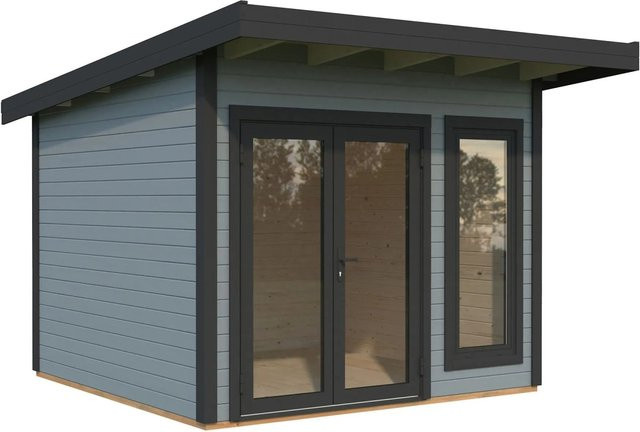 Palmako Holz-Gartenhaus Aurelia mit Pultdach in Hellgrau - Bild 1