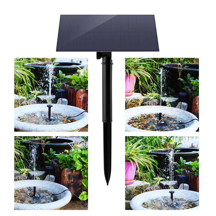 APWIKOGER Mini Solar-Springbrunnenpumpe mit Solarpanel-Kit in Schwarz für Garten, Pool und Vogelbad - Bild 4