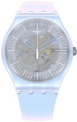 Swatch Armbanduhr, Quarz, Kunststoff, Blau, Damen - Bild 1