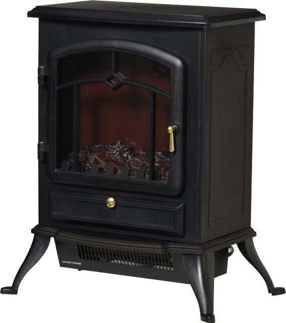 HOMCOM Elektrokamin Kaminofen mit Flammeneffekt in Schwarz, B/T/H: 45 x 28 x 54 cm - Bild 1