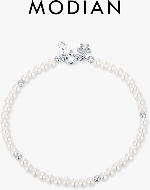 MODIAN Perlenarmband 925 Silber, Zirkonia, Damen - Bild 1