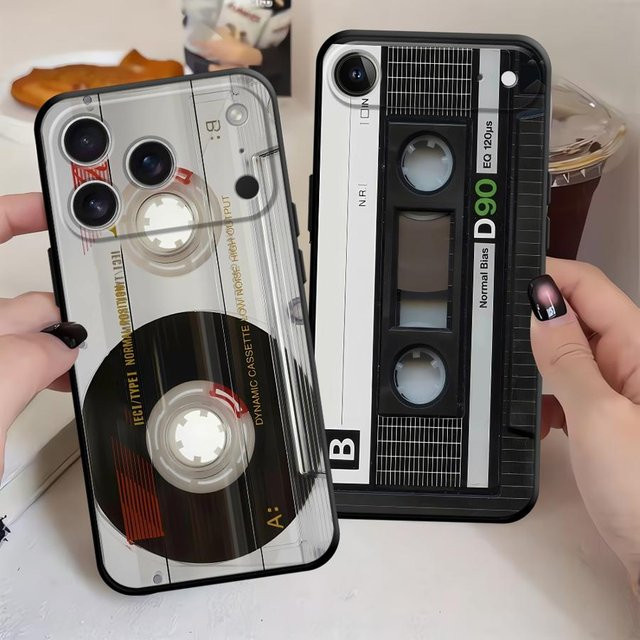 Schwarze Retro-Kamerahülle für Apple iPhone in verschiedenen Modellen, weiche Handyhülle - Bild 1