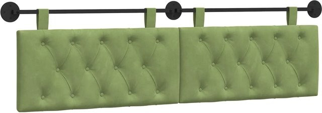 vidaXL Wandmontiertes Polsterpaneel aus Samt in Hellgrün, B/H/T: 170 x 55 x 7 cm - Bild 1