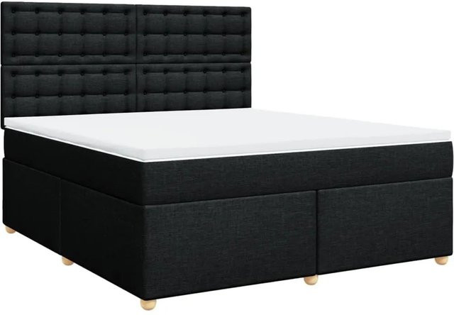 vidaXL Boxspringbett mit Matratze Schwarz B/T/H: 180 x 200 x 140,5 cm - Bild 1