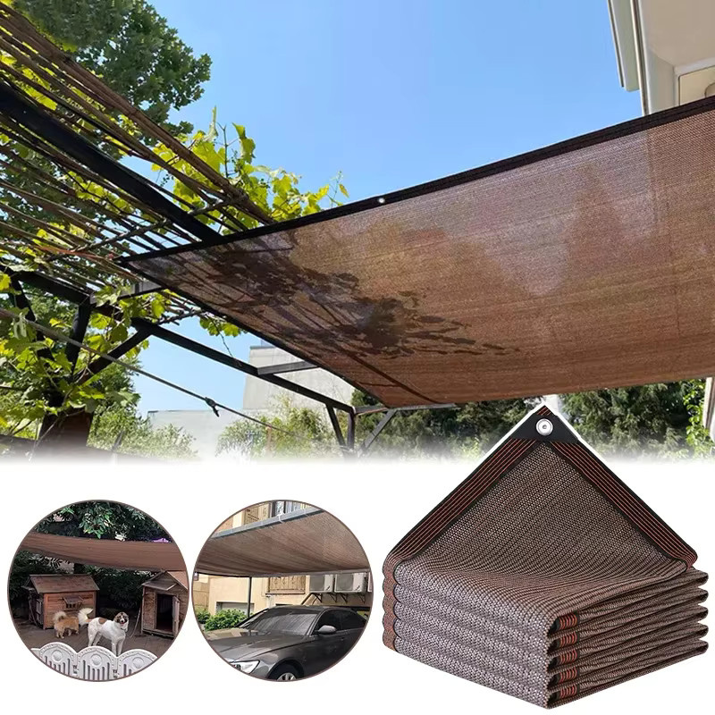 Unshade Sonnenschutznetz aus HDPE in Braun mit 90 % UV-Schutz für Hausgarten, Balkon und Autoschuppen - Bild 2