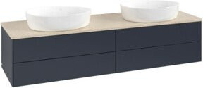 V&B Waschtischunterschrank Antao ohne Frontstruktur, Farbe Botti Matt Blau lackiert, B/T: 160 x 50 cm - Bild 1