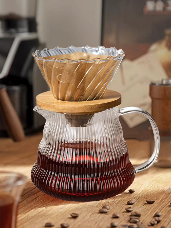 MYVIT Kaffeekaraffe in Wolkenform aus Klarglas mit Deckel, 600 ml, transparent - Bild 7