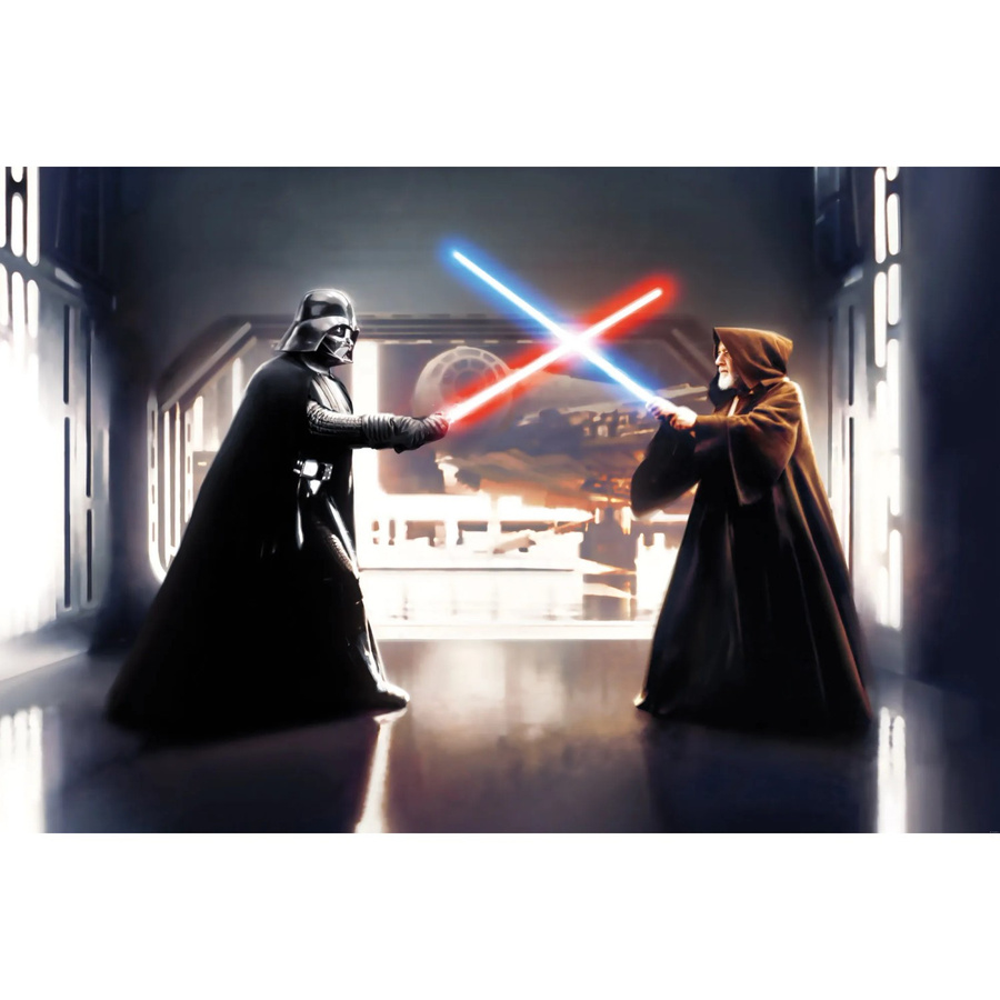Komar Fototapete Vlies Star Wars Vader vs. Kenobi, Multicolor, B: 300 cm, H: 200 cm - Bild 2