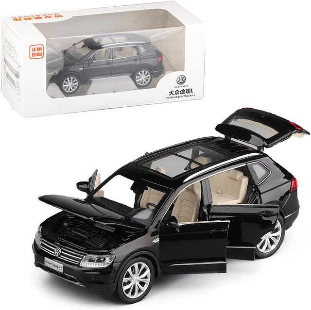 Fourall- Model Cars Tiguan L Automodell, Maßstab 1:32, mit Ton und Licht, schwarz - Bild 1