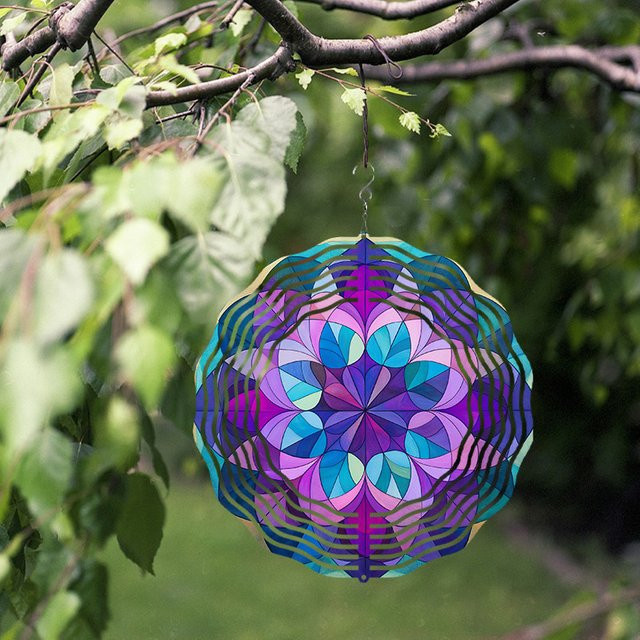VISTA Metall-Windspinner in Multicolour mit geometrischem Design und 360 Grad Rotation, Durchmesser: 25,4 cm - Bild 1