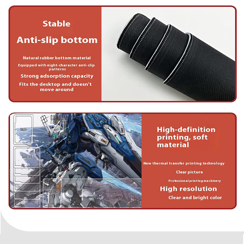 Bandai GUNDAM Spielmatte für TCG-Kartenspiele, rutschfeste Brettspielunterlage und Schreibtischunterlage, Multicolor - Bild 6