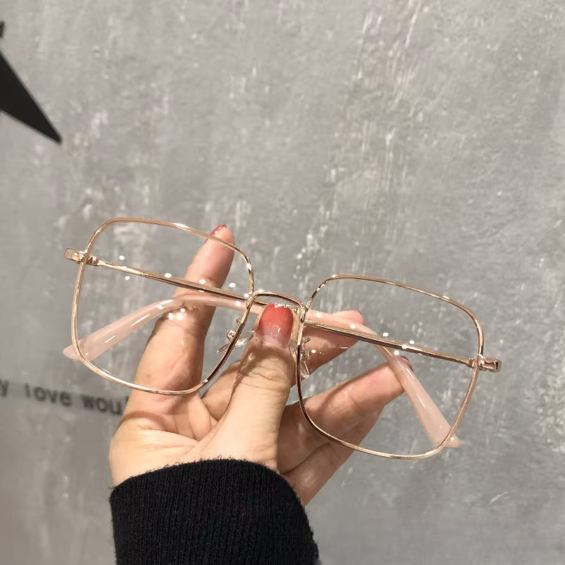 Glazzy Korrektionsbrille, Metall, Vollrand, Square, Gold, Rot, Blaulichtfilter - Bild 2