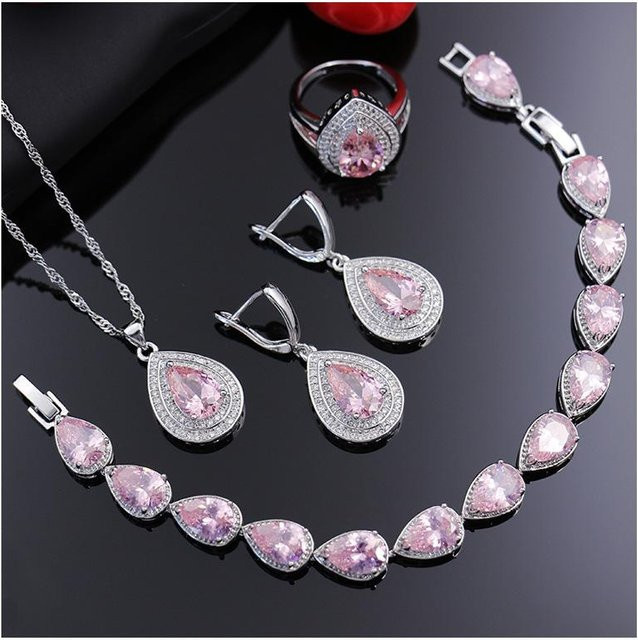YIRAN Schmuck-Set, Kupfer, gray, Zirkonia, Unisex, Ring Größe 6 - Bild 1