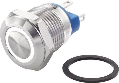 TRU COMPONENTS Vandalismusgeschützter Drucktaster TC-GQ12-AF-10E/J/W/12V/S in Weiß, IP65, 1 x Aus/(Ein) tastend - Bild 1