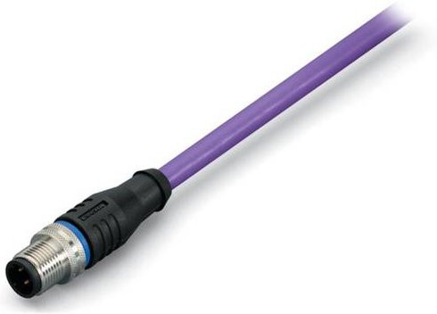 WAGO 756-1103/060-050 Sensor-Aktor-Datensteckverbinder konfektioniert M12 Stecker gerade 5,00 m 5-polig in Purple - Bild 1