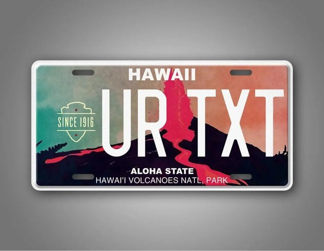 Personalisiertes Metallschild Hello Young Hawaii Volcano National Park Wanddekoration in Weiß und Multicolour - Bild 1