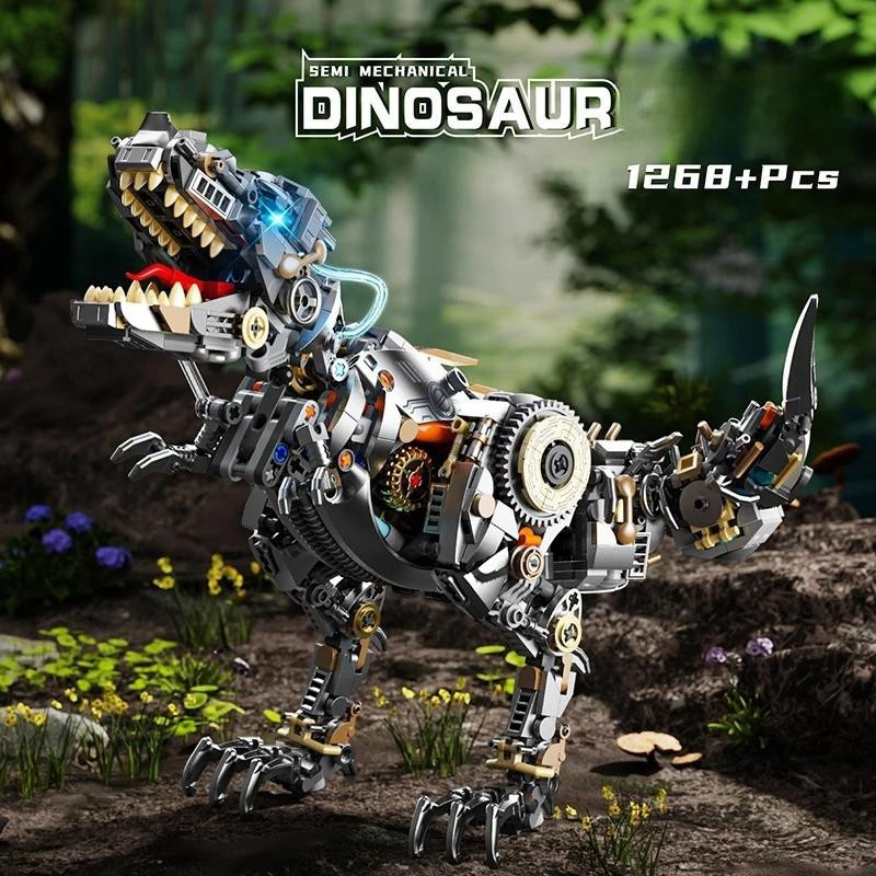 FUNXINEE Mechanischer T-Rex Schädel, Bausteine, mit Licht, ab 3 Jahren - Bild 2