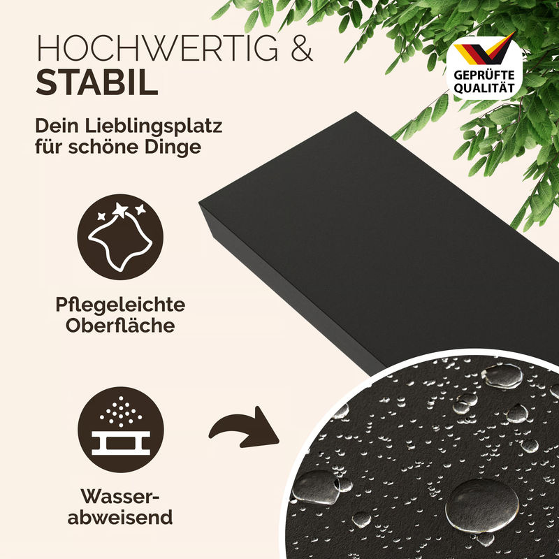 CASARIA Wandregal Schweberegal in Schwarz aus MDF, Breite: 110 cm - Bild 3