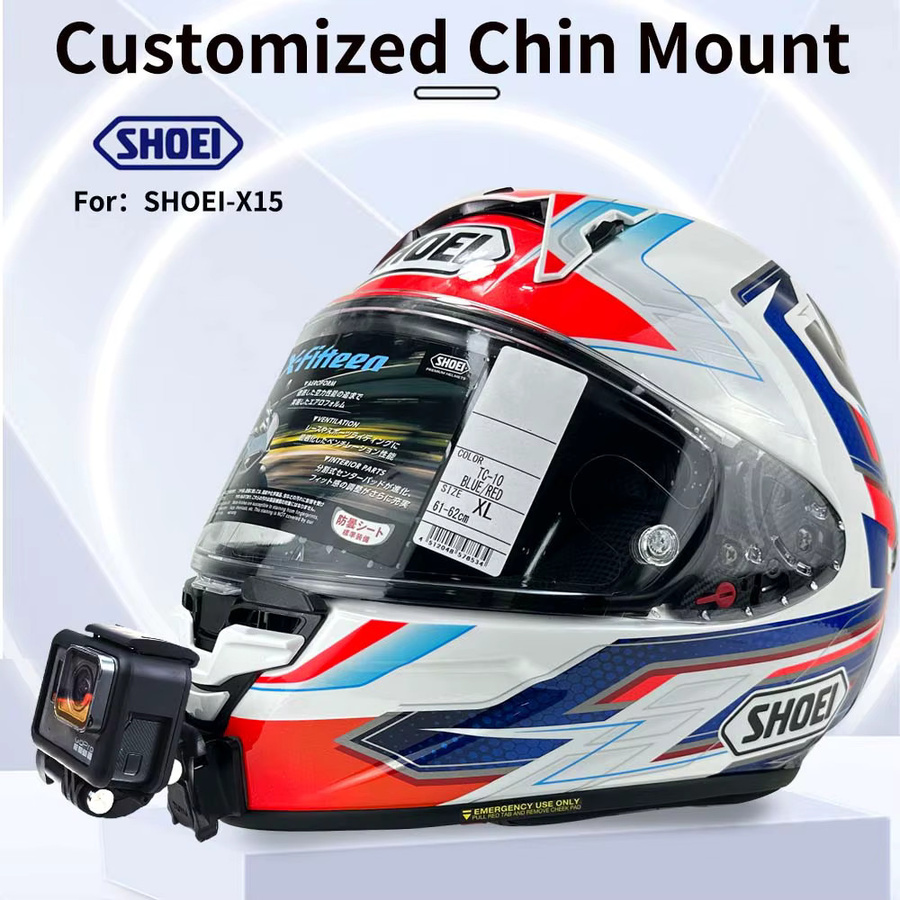 TUYU CNC Aluminium Kinnhalterung für Shoei Hornet ADV GT Air 2X Z8 Z7 passend für GoPro Insta360 DJI Zubehör in Schwarz - Bild 4
