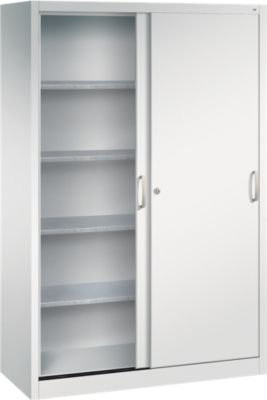 C + P Schiebetüren-Werkzeugschrank Acurado aus Stahl in Lichtgrau, B/T/H: 120 x 50 x 195 cm - Bild 1