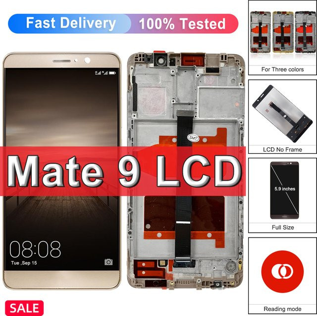 Huawei Mate 9 LCD Display mit Rahmen und Touchscreen Digitizer Montage in Schwarz, 5,9 Zoll IPS LCD für MHA-L29, MHA-L09, MHA-AL00 - Bild 1