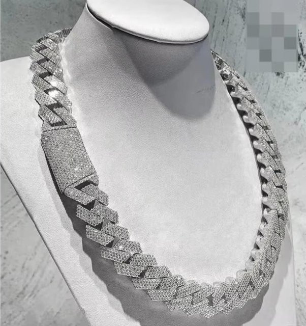 NKEN-1 Halskette, Edelstahl, Silber, Zirkonia, Herren, 55cm - Bild 1