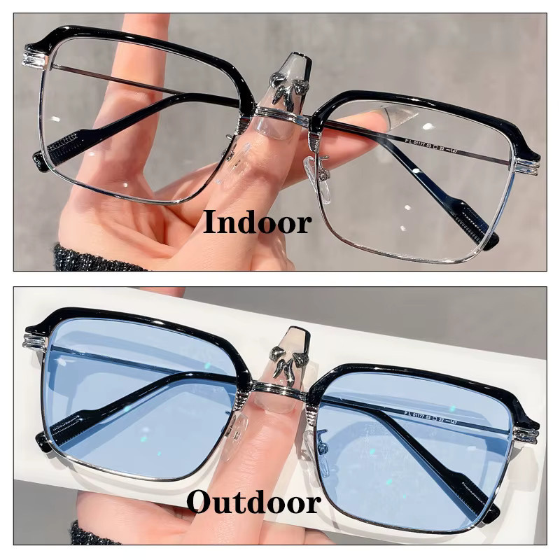 Vintage Sonnenbrille, quadratisch, Vollrand, schwarz, Unisex, photochrom - Bild 2