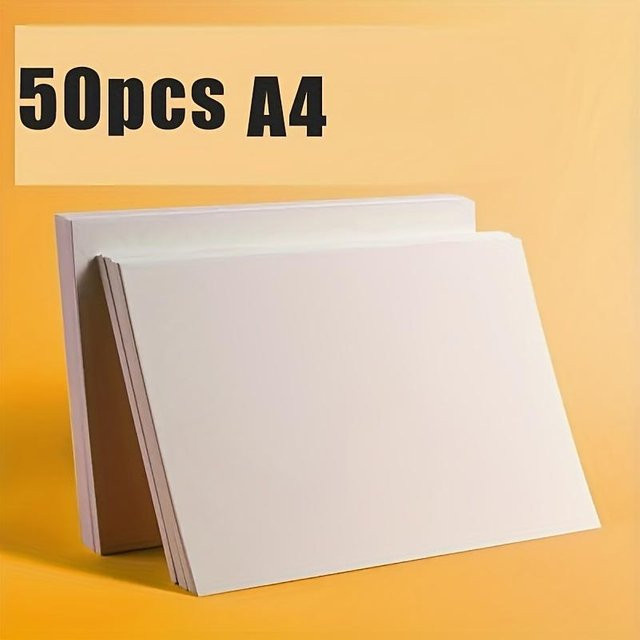 SZ-Damai Ölpastell-Kunstpapier in Weiß, A4, 50 Stück, B: 21 cm, H: 29 cm - Bild 1