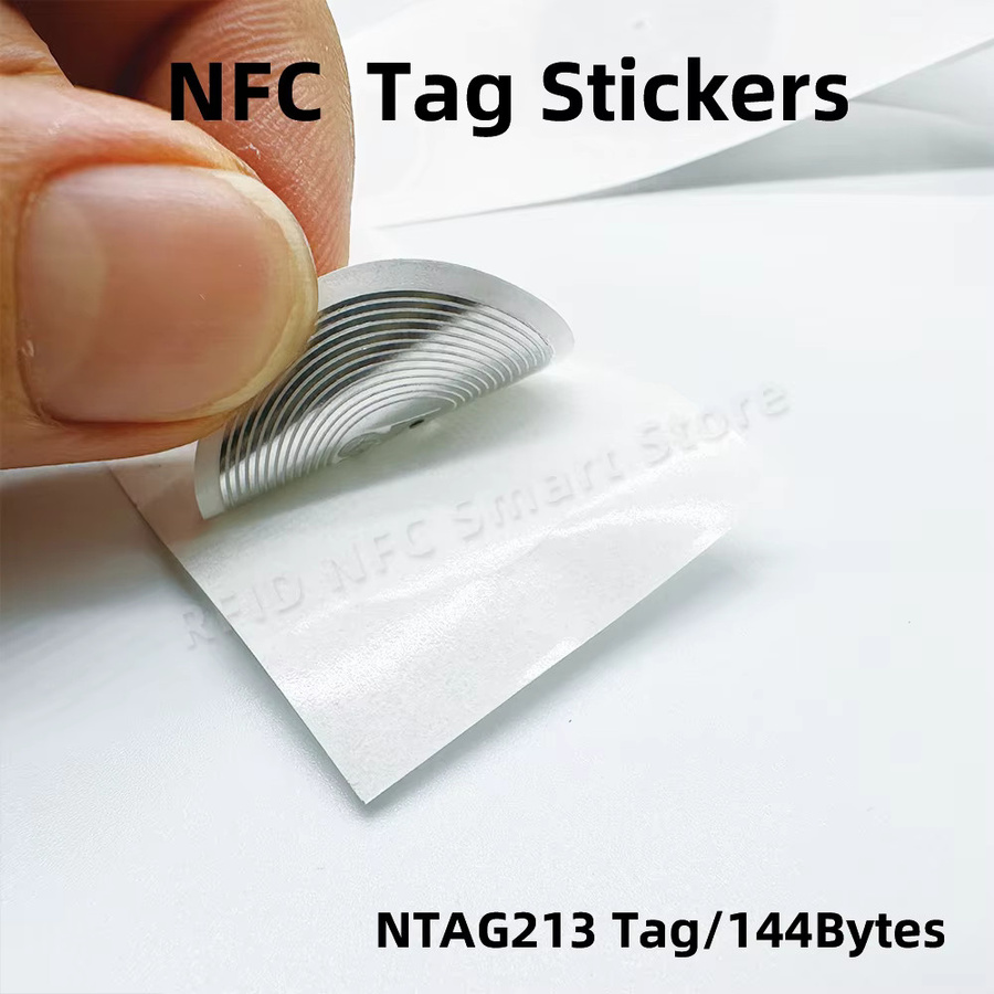 10 Stück Guang Hongrun NFC-Aufkleber in Weiß, NTAG 213 RFID-Tags mit ISO14443A 13,56 MHz, Durchmesser: 25 mm - Bild 2