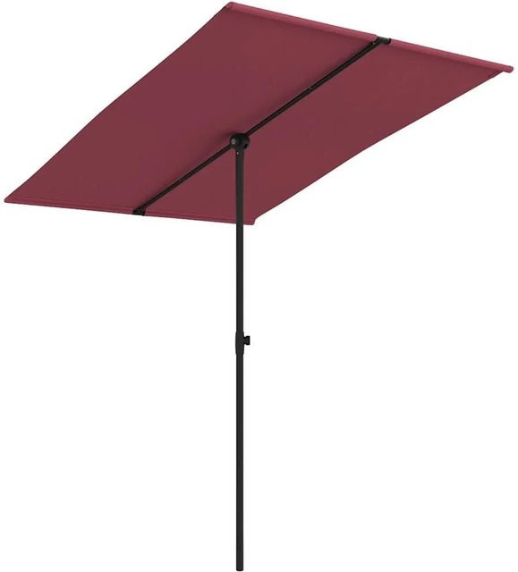 vidaXL Sonnenschirm mit Aluminium-Mast und Polyesterbespannung in Bordeauxrot, B/T/H: 200 x 200 x 215 cm - Bild 1