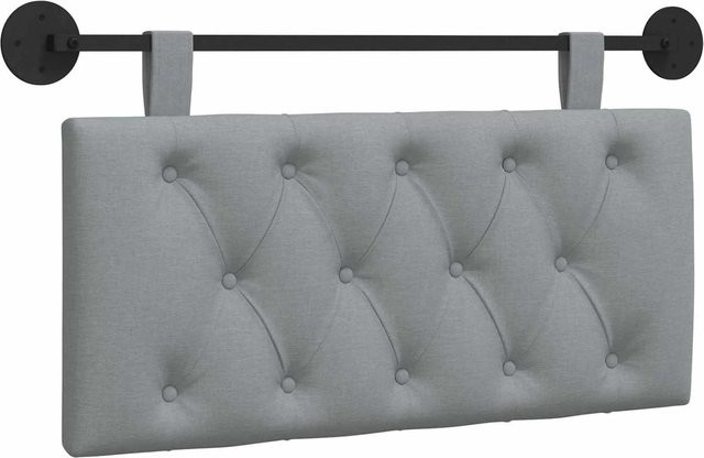 vidaXL Hängendes Kopfteil in Hellgrau aus Stoff mit Polsterung, Breite: 90 cm, Höhe: 55 cm, Tiefe: 7 cm - Bild 1
