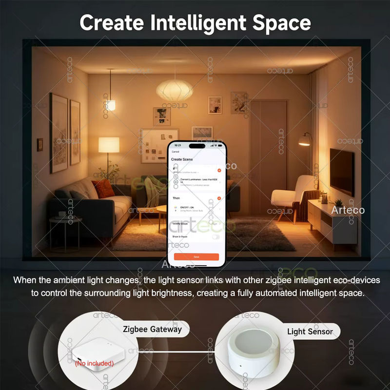 Forubest Zigbee Lichtsensor zur Helligkeits- und Lichtintensitätserkennung in Weiß für Tuya Home Assistant und 2MQTT - Bild 5