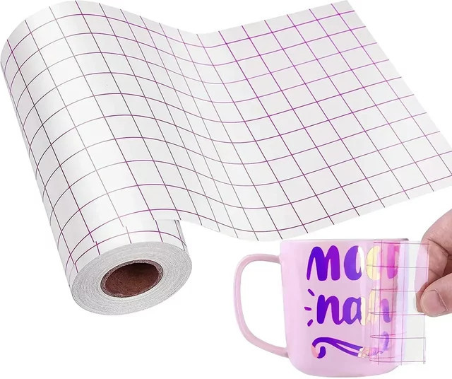 Transparentes Vinyl-Anwendungsband mit 4-Farben-Ausrichtungsgitter für DIY-Projekte, Aufkleber und Transferpapier, Breite: 30,5 cm, Länge: 100 cm - Bild 1