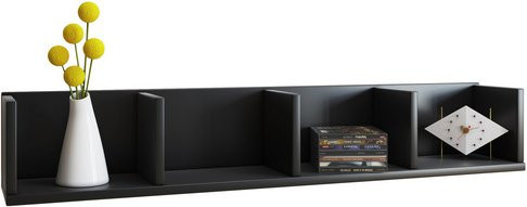 VCM Wandregal Honsa aus Holzwerkstoff, schwarz, B: 17 cm, H: 17 cm, T: 97 cm - Bild 1
