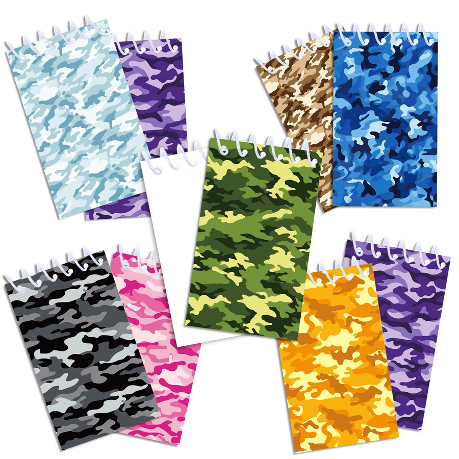 Camouflage Mini Memo Pad Spirale Notebook Set in Multicolour für Schule und Büro - Bild 2