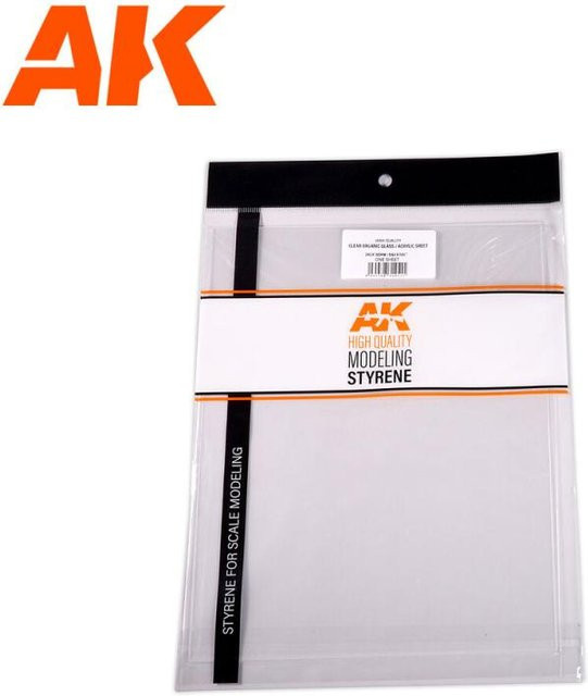 AK Interactive Organic Glass/Acry, 0,40 mm/0.016" Thickness-Clear - Bild 1