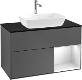 V&B Waschtischunterschrank Finion 100 in Anthrazit lackiert, B/T/H: 100 x 50,1 x 50,1 cm - Bild 1