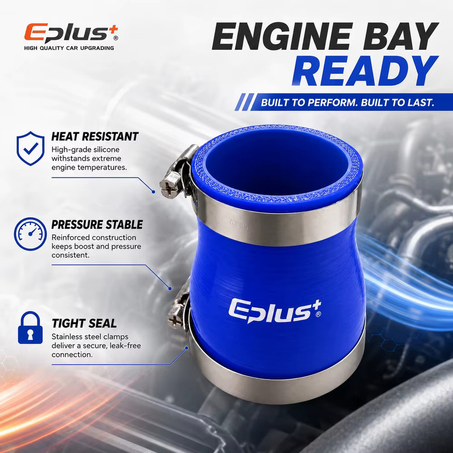 Eplus Blauer 4-lagiger Verstärkter Silikon-Reduzierschlauch-Adapter Hochtemperatur-Flammhemmender Auto-Turbo-Ladeluftkühler-Ansaugschlauch - Bild 5