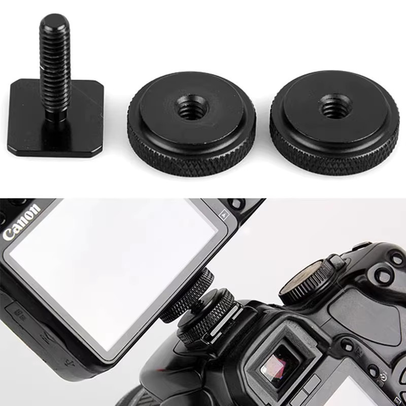 Kamera-Blitzschuhadapter auf 1/4"-20 Stativschraubenadapter für GoPro Hero 13 12 11 10, DJI Action 4 3 und Insta360 X4 X3 in Schwarz - Bild 3